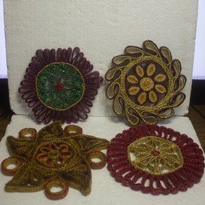 Four Colorful Vintage Trivets
